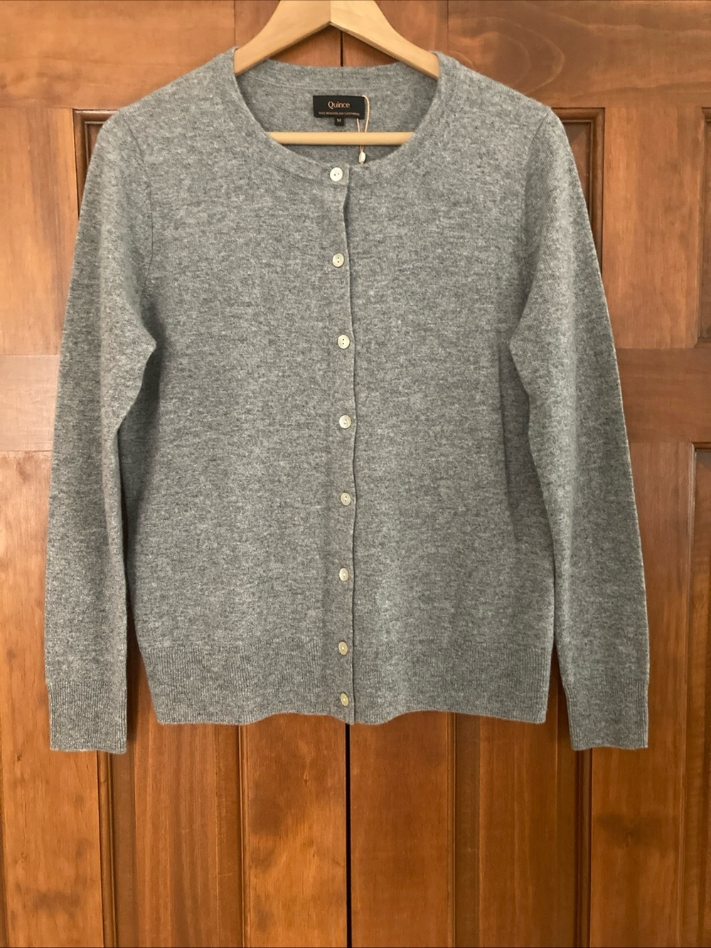 NWT Quince Heather Gray  Cashmere Cardigan sweater women’s medium